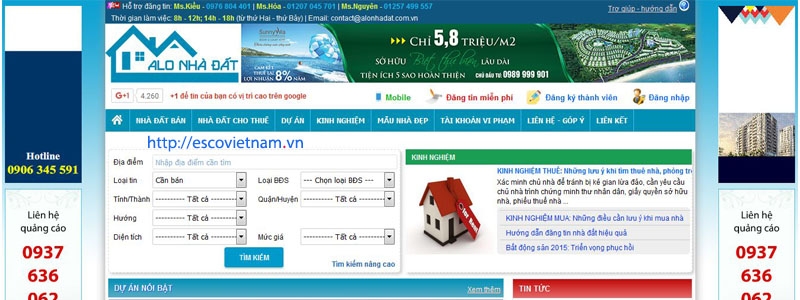 thiet ke website bat dong san    alonhadat com vn