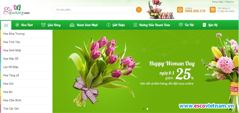 thiet ke website ban hoa tuoi chuyen nghiep