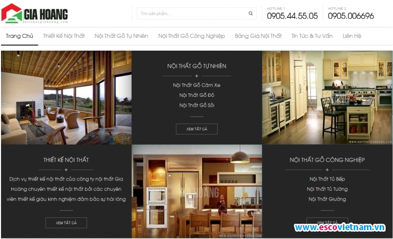 thiet ke website ban hang noi that cao cap   noithatgiahoang com