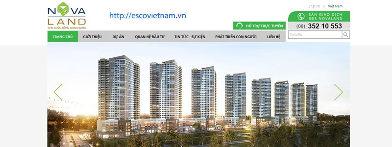 thiet ke website bat dong san   novaland com vn